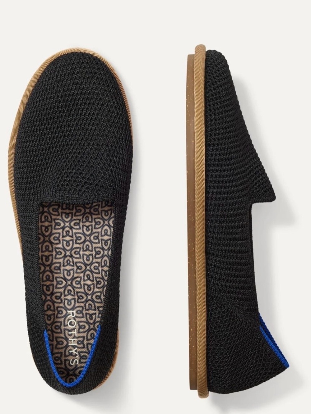 New In Box Rothy’s Cruiser Loafer In Black Raffia Knit Size 5